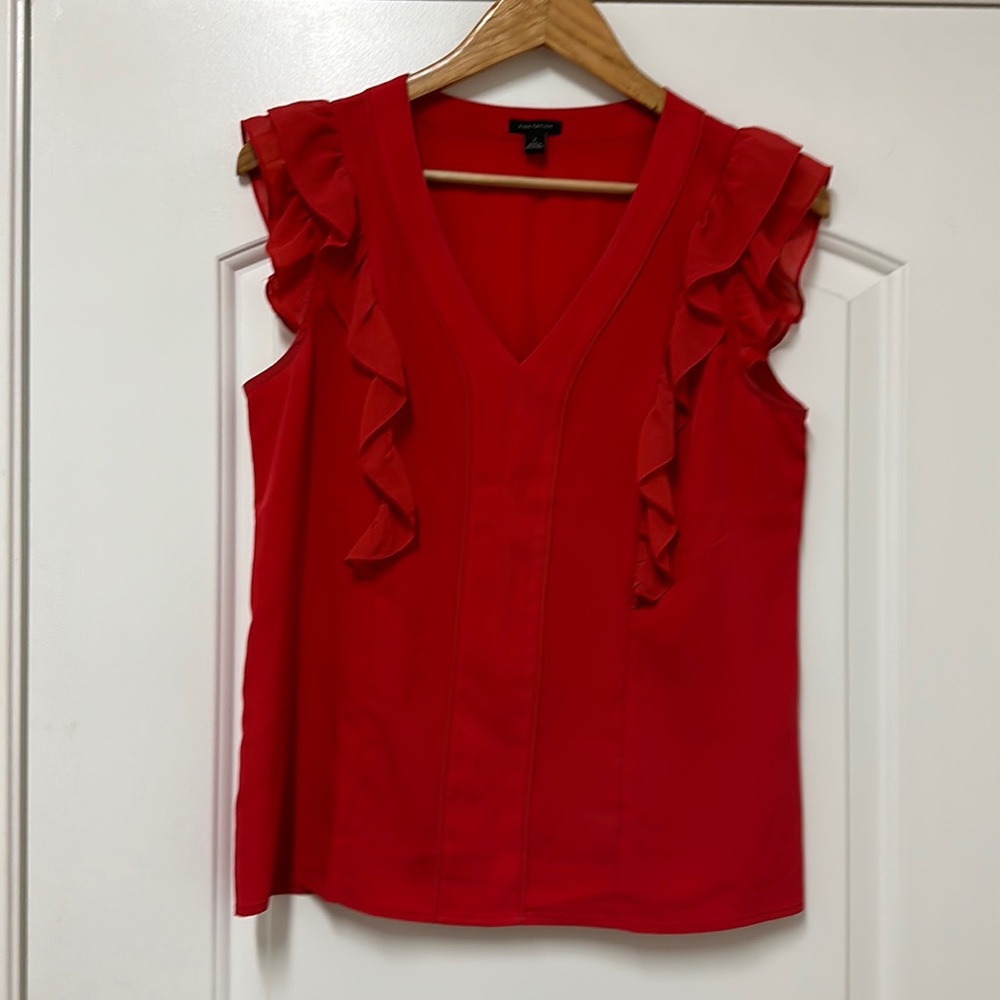 Ruffle sleeve detail sleeveless blouse from Ann Taylor